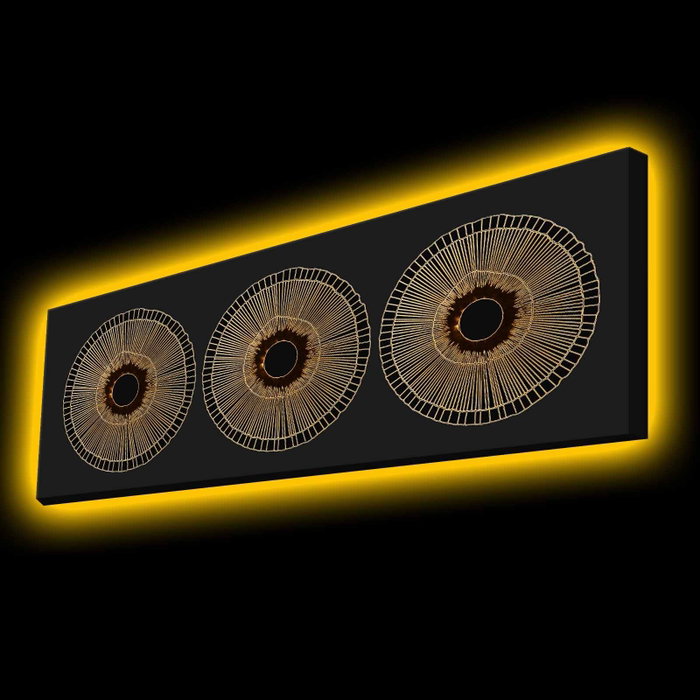 Wallity Cuadro Decorativo de Lienzo Iluminado con LED Multicolor 30x90 cm